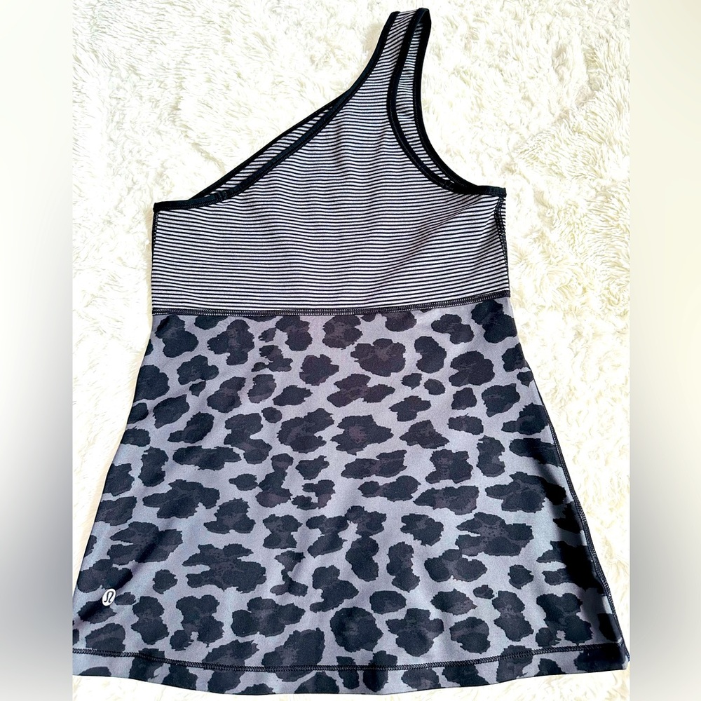 Lululemon Striped Animal Print One Shoulder Tank